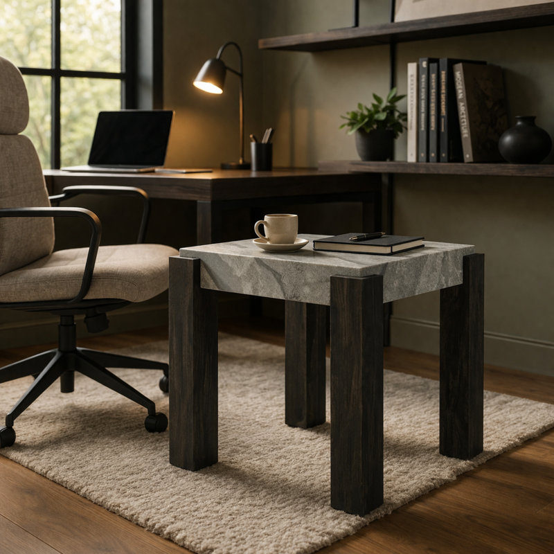 Table de bout Belmont Square, Noir, Gris
