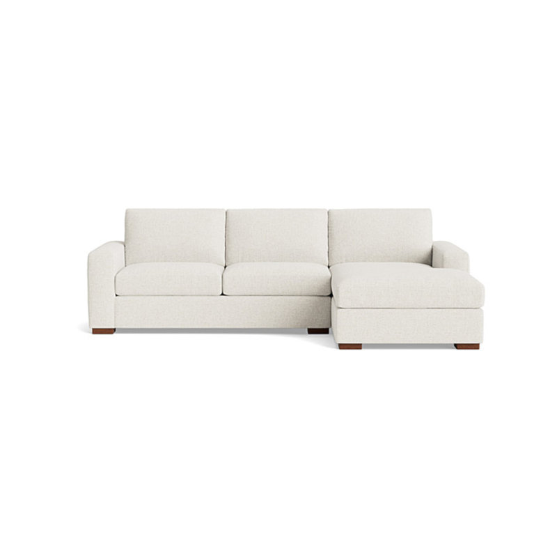 Couch Potato Chaise Sectional, Right Hand Facing, Performance Velvet - Ivy