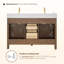 Meuble-lavabo double 54 po Cerrito en chêne brossé brun avec comptoir en pierre reconstituée blanc grain-1155162096