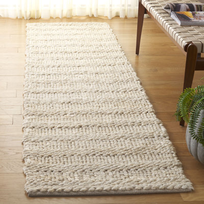 Keyia Natural Fiber Flat Weave Jute/Cotton Solid Color Rug in Beige
