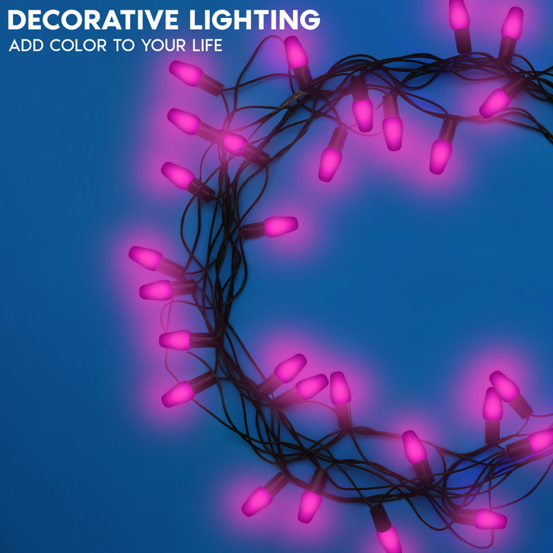 0.5 Watt, C7 LED, Non-Dimmable Light Bulb, Base, Pink