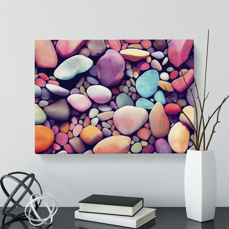 Colourful River Pebbles Vol.1 - Wrapped Canvas, 35cm H x 50cm W x 3cm D