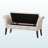Opulence French Laundry Fabric Storage Ottoman Bench, Script Pattern, 25.88" H X 52.76" W X 17.99" D