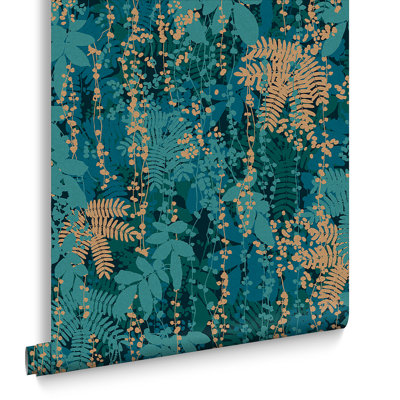 Floral Metallic Wallpaper Roll