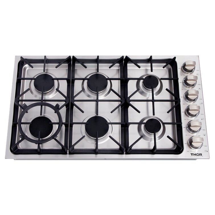Thor Kitchen 48-in 6 Burners Stainless Steel Gas Cooktop in the