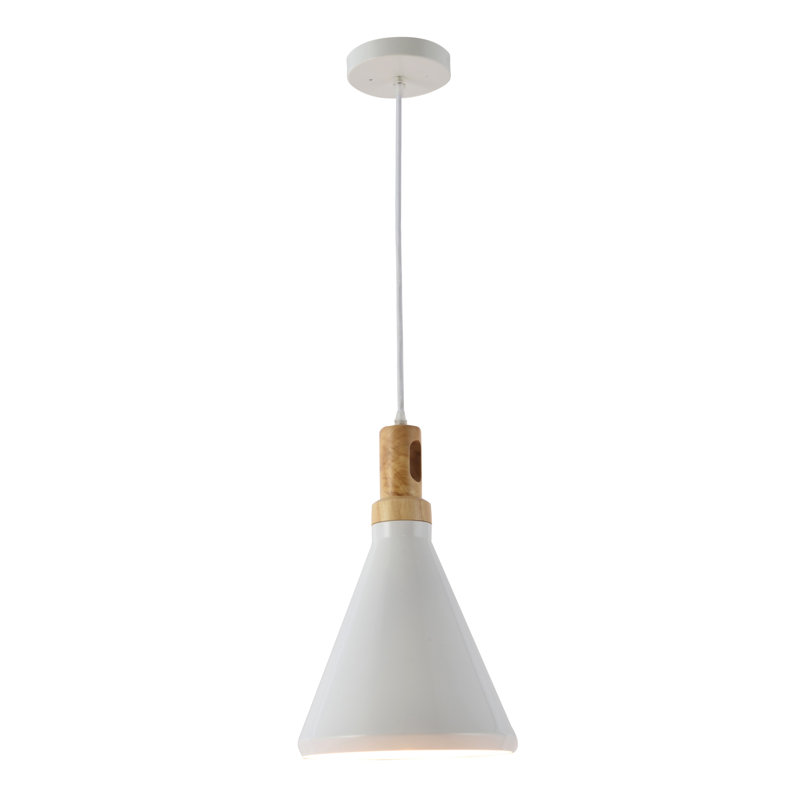 Luminaire suspendu conique à 1 lumière Way Wick, Blanc