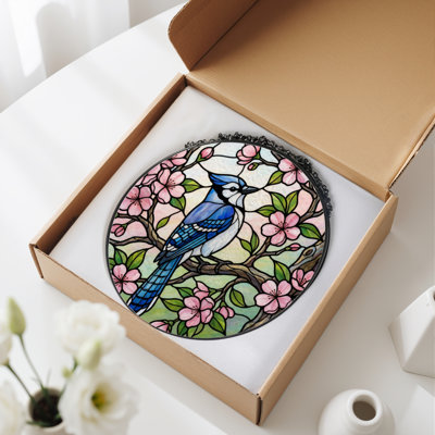 Panneau de vitrail en verre coloré 12 "H Jay