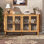 Armoire de rangement à l'entrée du salon et de la salle à manger, grande taille, 4 portes, style élégant, naturel