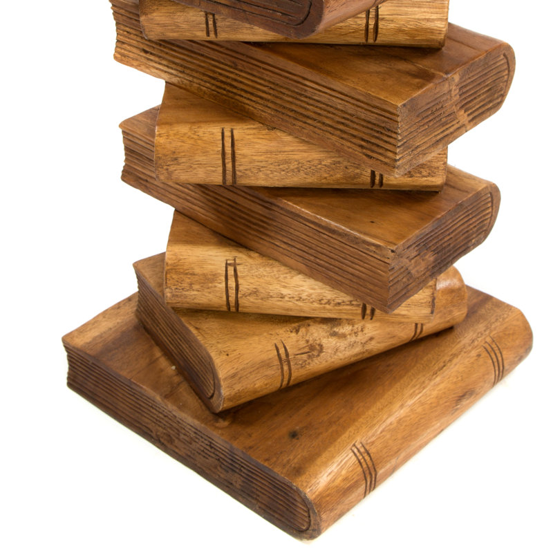 Bookstack Solid Wood End Table, Waxed