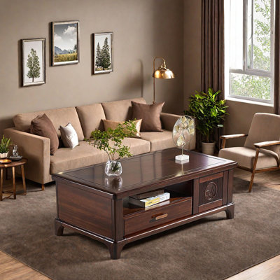 Nouvelle table basse en bois massif de style chinois