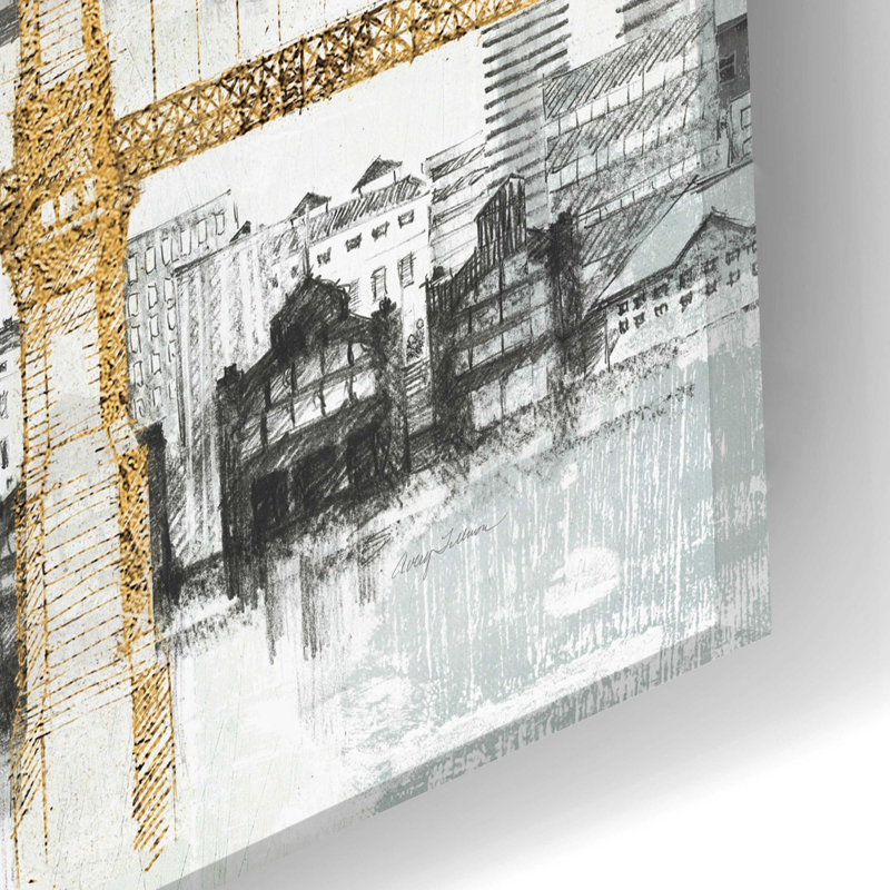 «New York Skyline II» par Avery Tillmon, art mural en verre acrylique, H 12 po x l 24 po x P 0,2 po