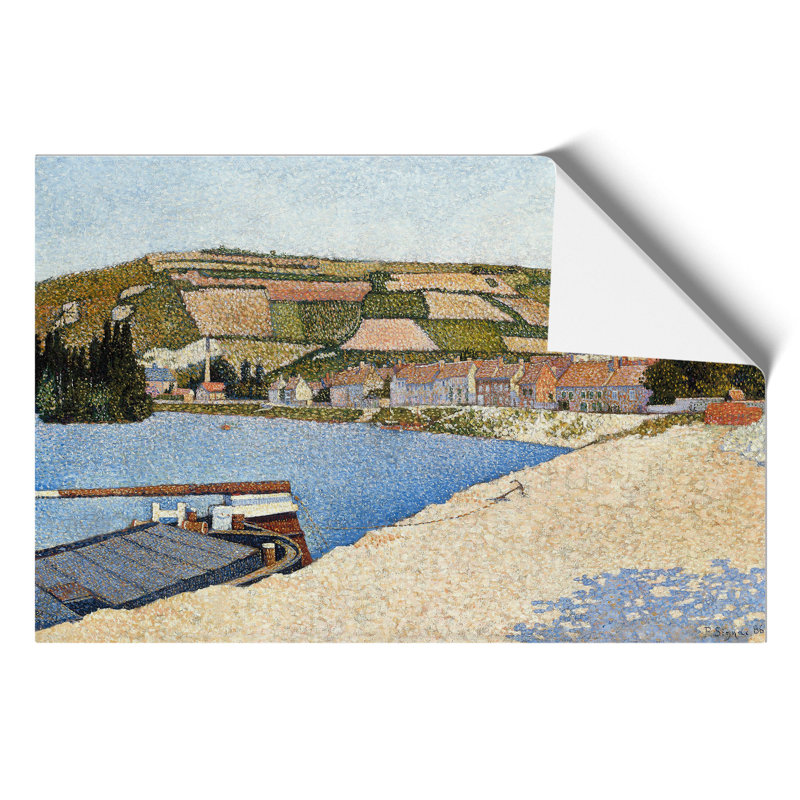 Les Andelys Beach by Paul Signac - No Frame Painting, 42cm H x 59cm W x 0.1cm D