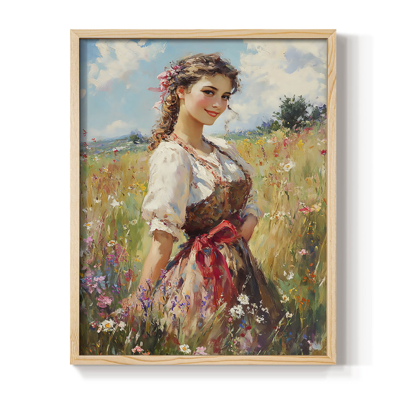 Reproduction encadrée WOMEN Series CCXCV - bois massif, Naturel, H 11 po x l 9 po