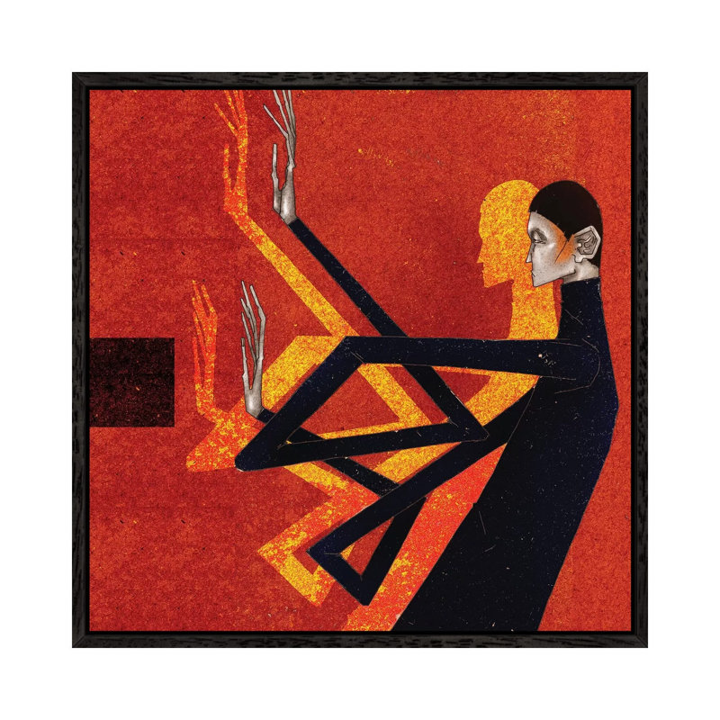 Voguer III by DEMÖ - Painting on Canvas, Black Framed, 93.98cm H x 93.98cm W x 3.81cm D