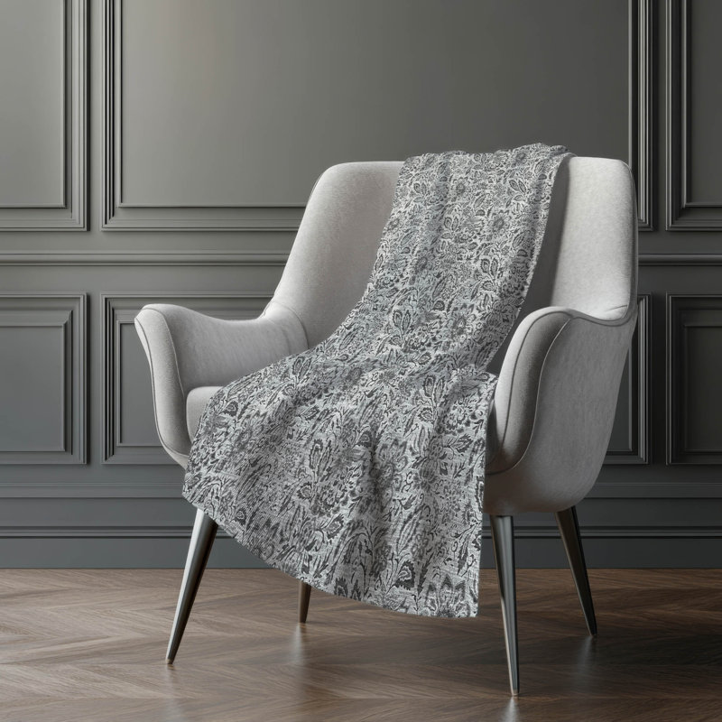 Jeté floral Sherpa ASB660 Addison, Gris
