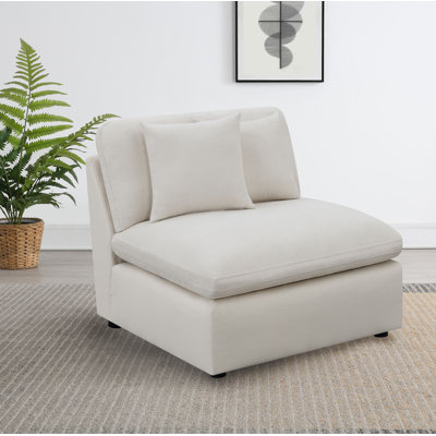 Jaequan Upholstered Armless Chair Ivory