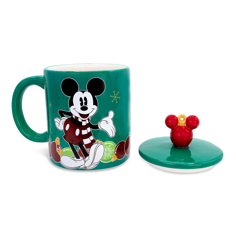 Tasse en céramique Disney Mickey Mouse Holiday Ornaments | Peut contenir 18 onces
