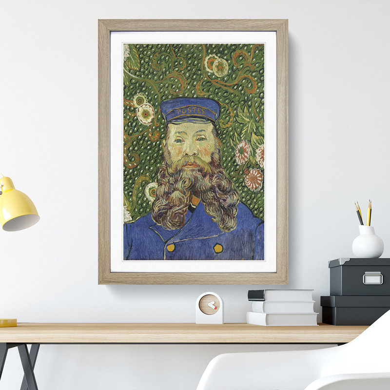 The Postman Joseph Roulin Vol.1 by Vincent Van Gogh - Framed Print, Oak Framed, 65cm H x 48cm W x 2cm D