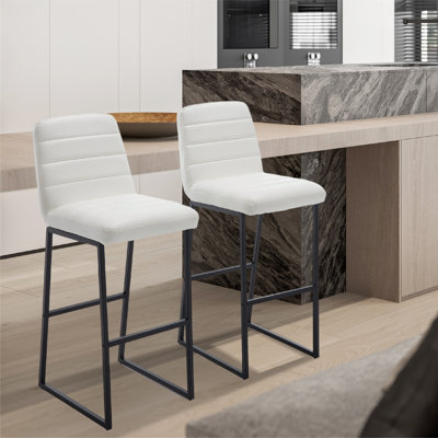 Tazia Upholstered Faux Leather Counter Stool with Steel Frame