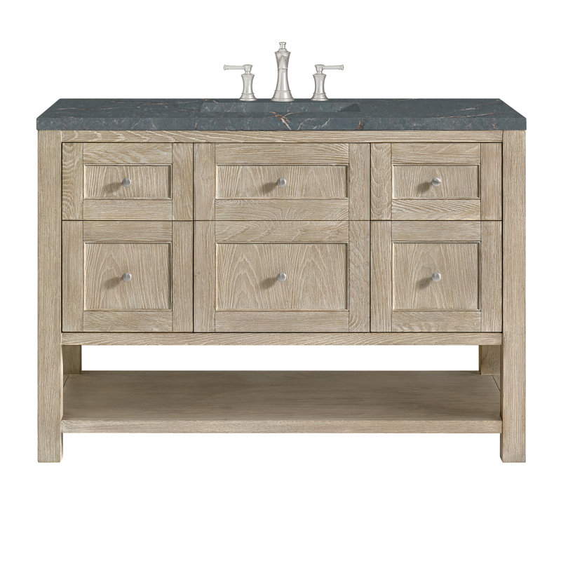 Breckenridge 48'' W Single Vanity, 8" Widespread, Parisien Bleu, Whitewashed Oak