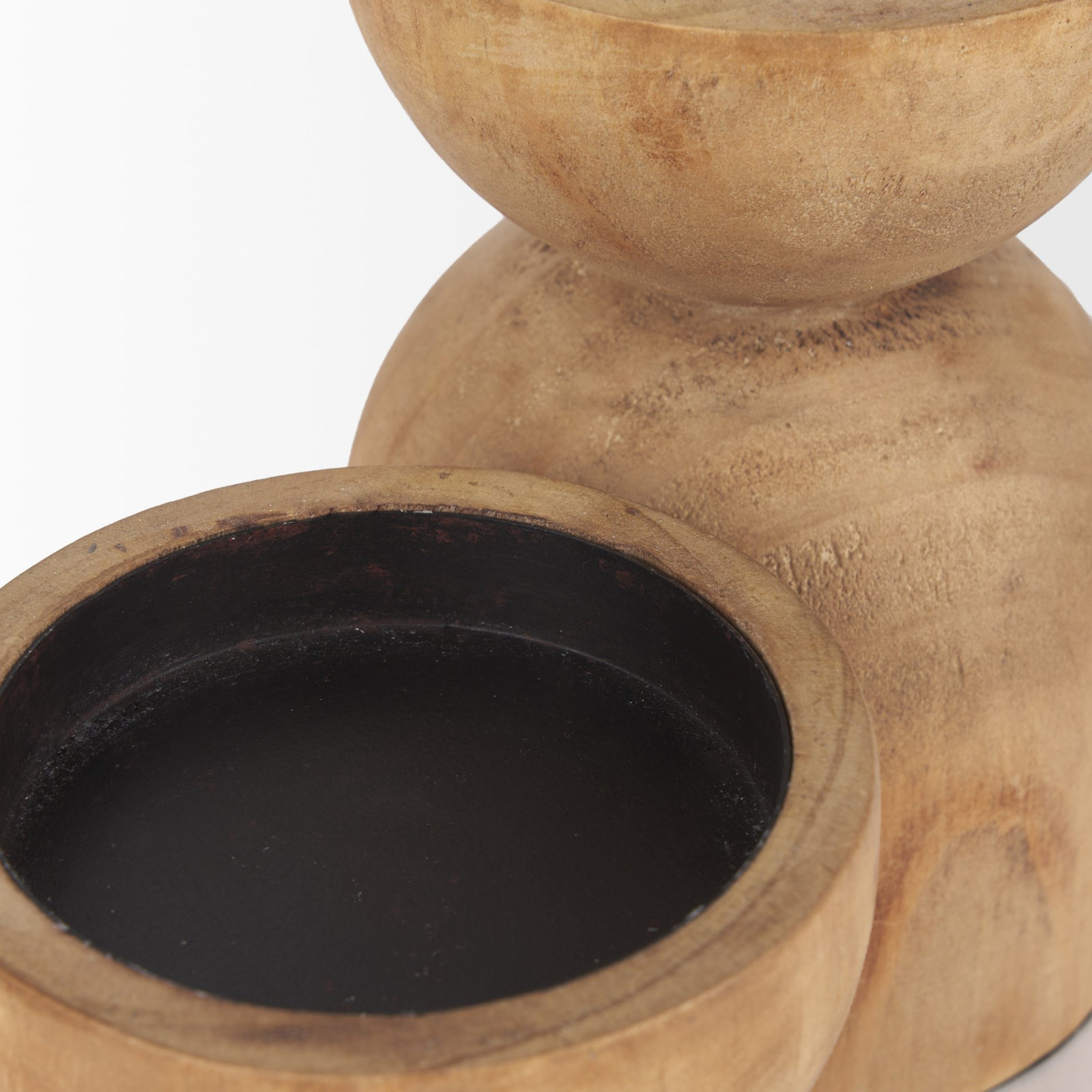 2-Piece Solid Wood Pillar Candle Holder