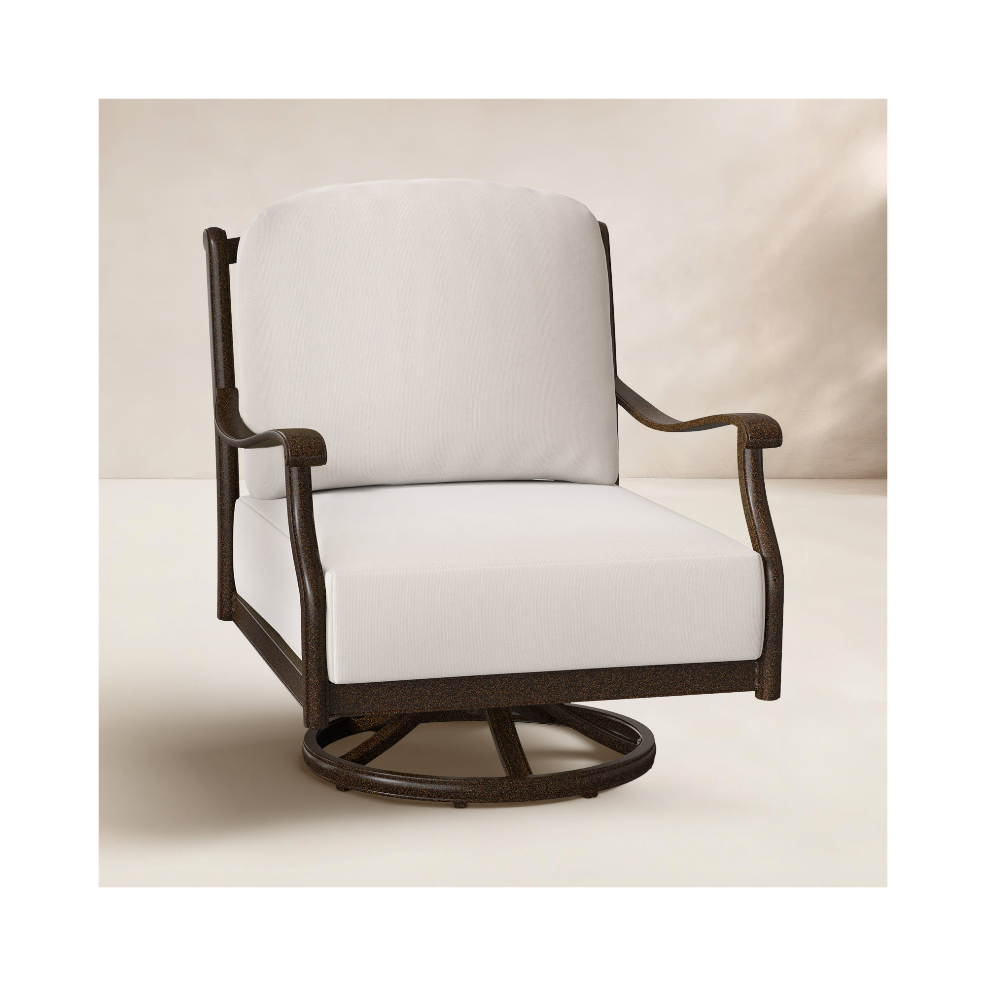 Casa Outdoor Chair with Sunbrella® Cushions, Canvas Bird's Eye Sunbrella® Canvas, Chestnut Brown