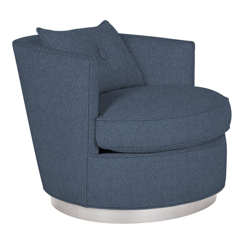 Michael Weiss 34" Bernadette Swivel Chair, Dove Gray, Worthy Snow