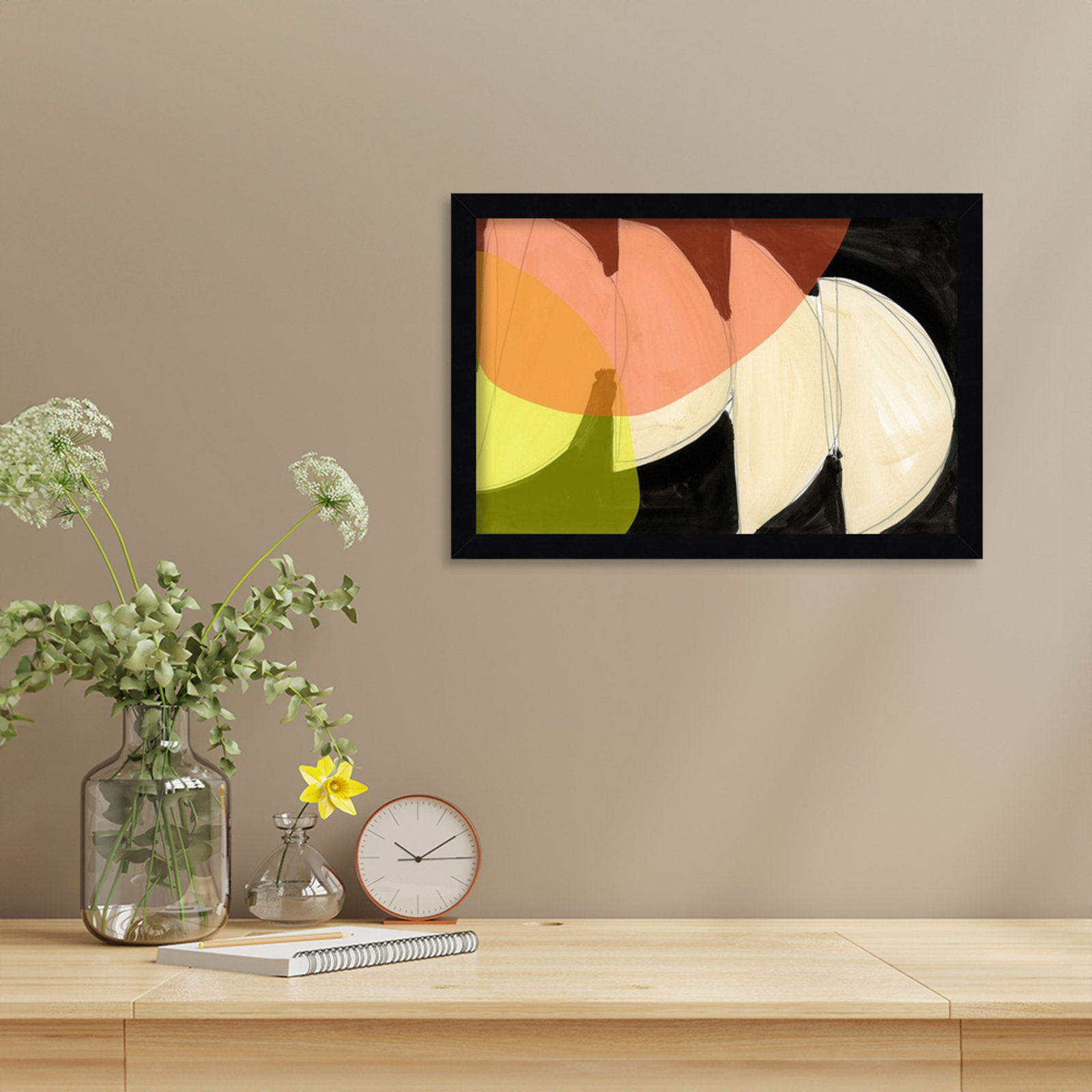 Gilpin "Four Semi Moons I" Print, 12" H x 17" W, Black