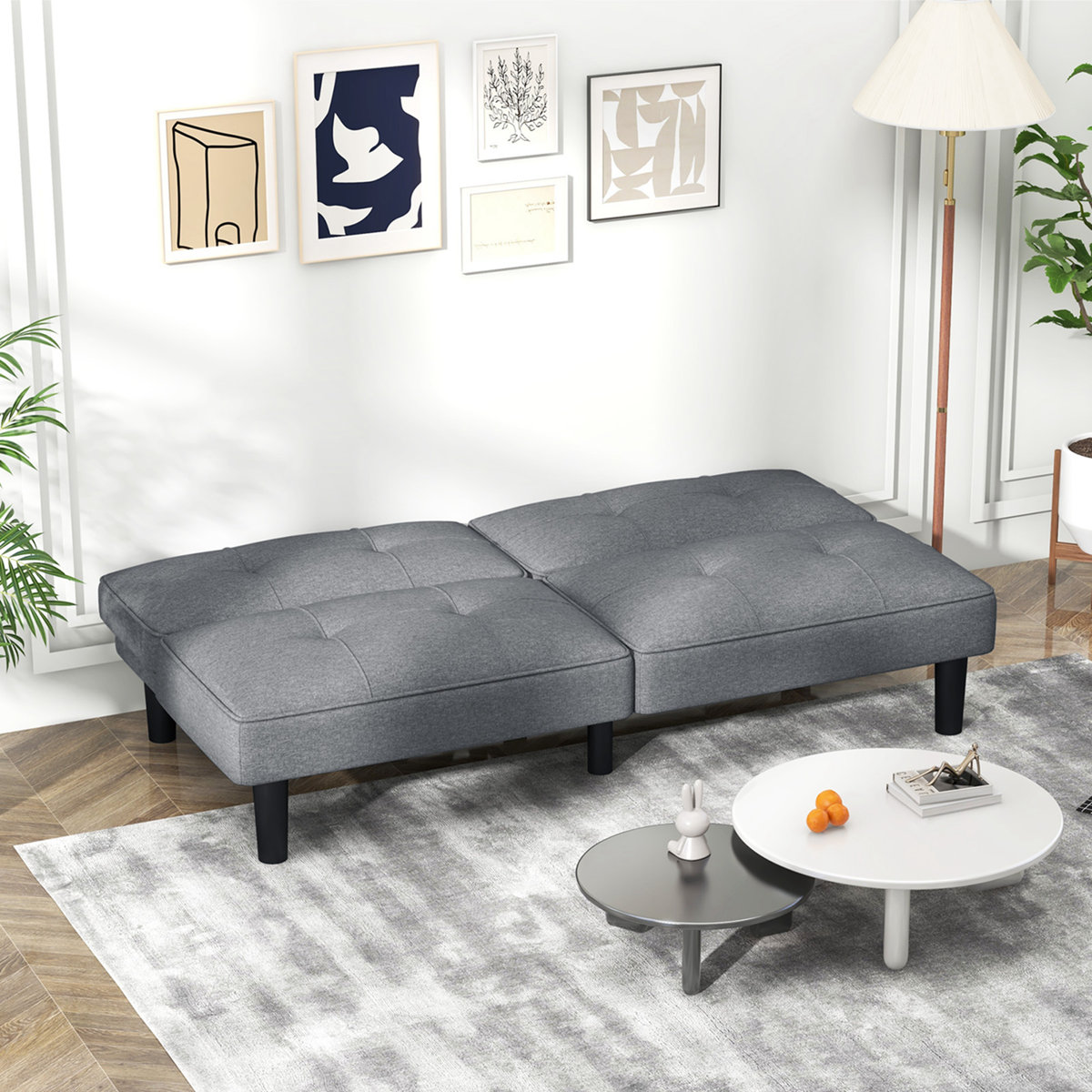 Ebern Designs Convertible Folding Futon Sofa Bed With 6-position ...