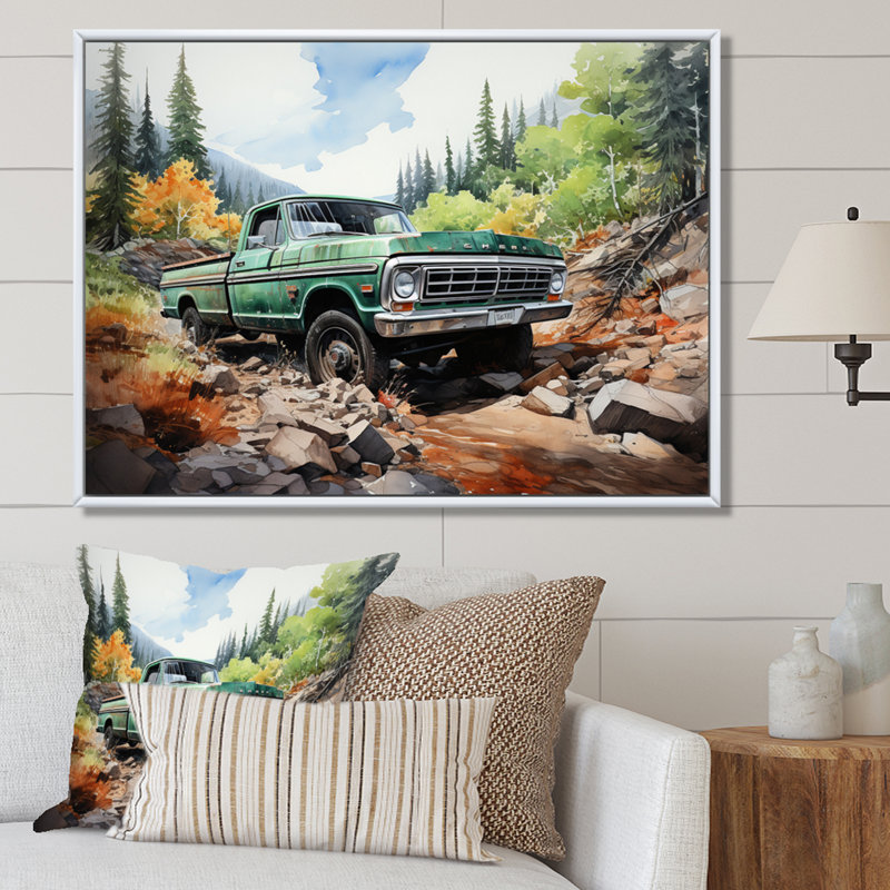 Camionnette Offroad Adventures III - impression, H 34 po x l 44 po x P 1,5 po, Cadre flottant blanc