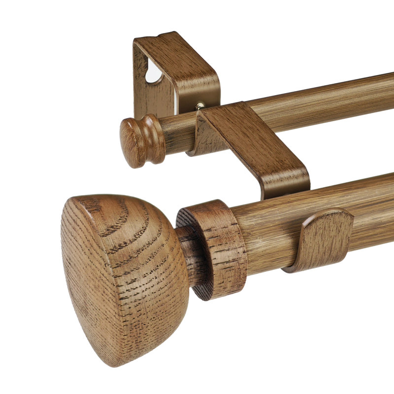 Ensemble de tringle à rideaux double réglable de 1 po, 36" – 72"