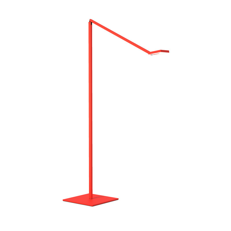 Focaccia LED Task Floor Lamp, Matte Fire Red