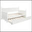 Lit de jour simple en bois avec lit gigogne simple (blanc)