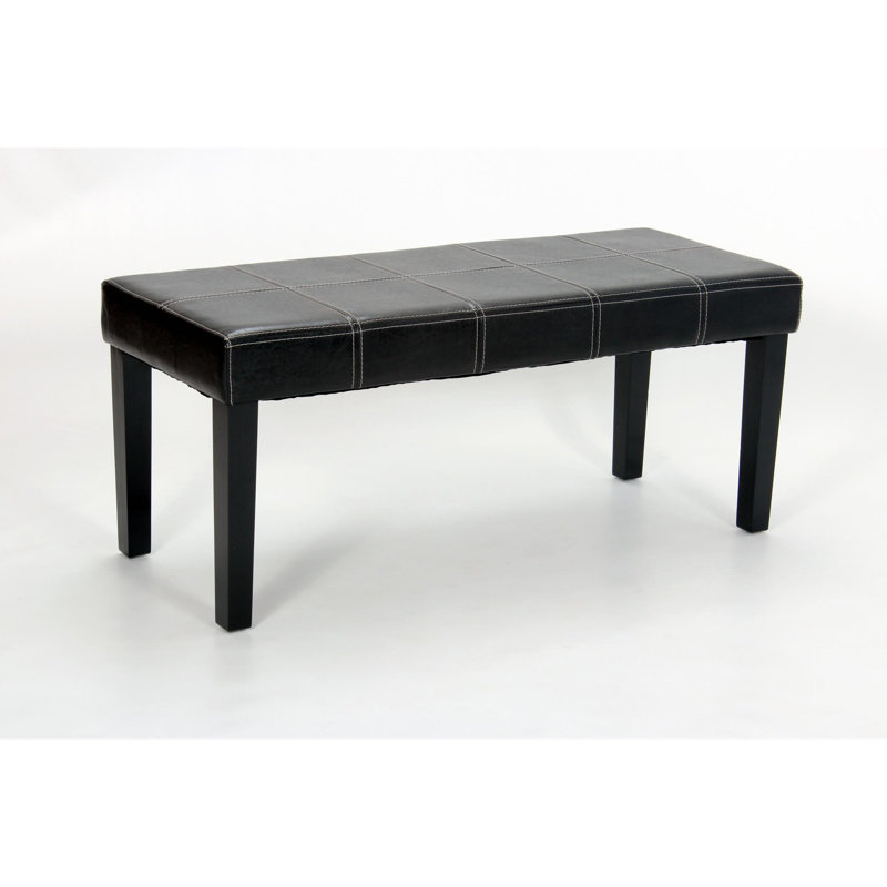 Colombo Faux Leather Upholstered Bench, Black
