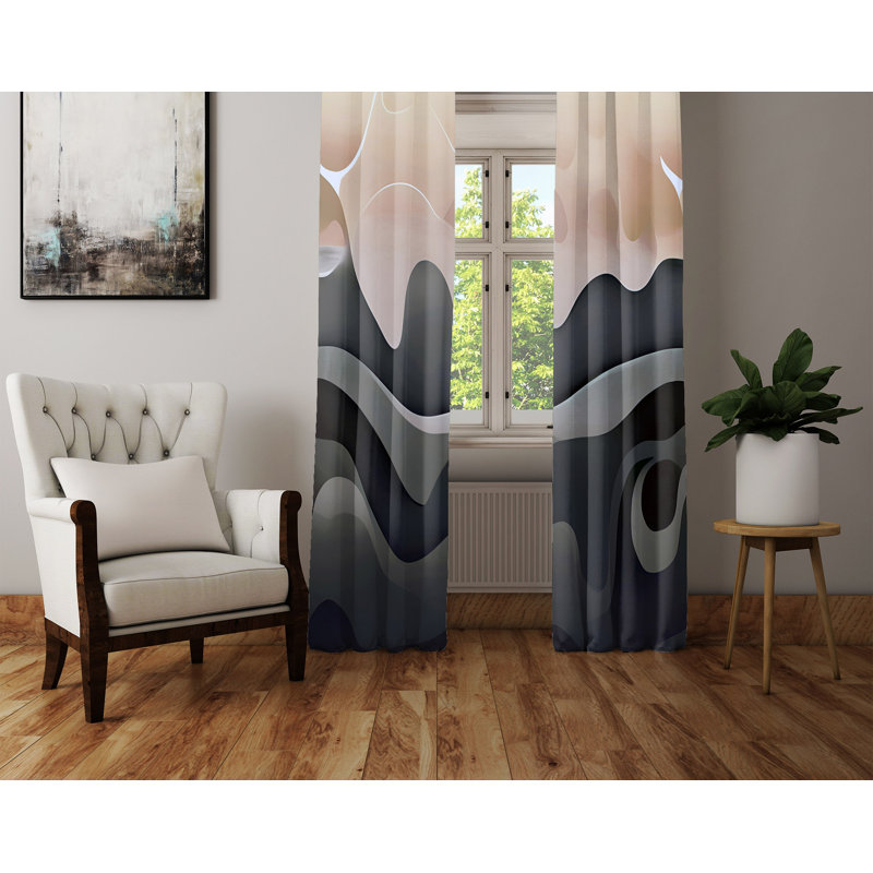 Paire de rideaux semi-transparents en polyester Dayden, L 20 po x L 52 po