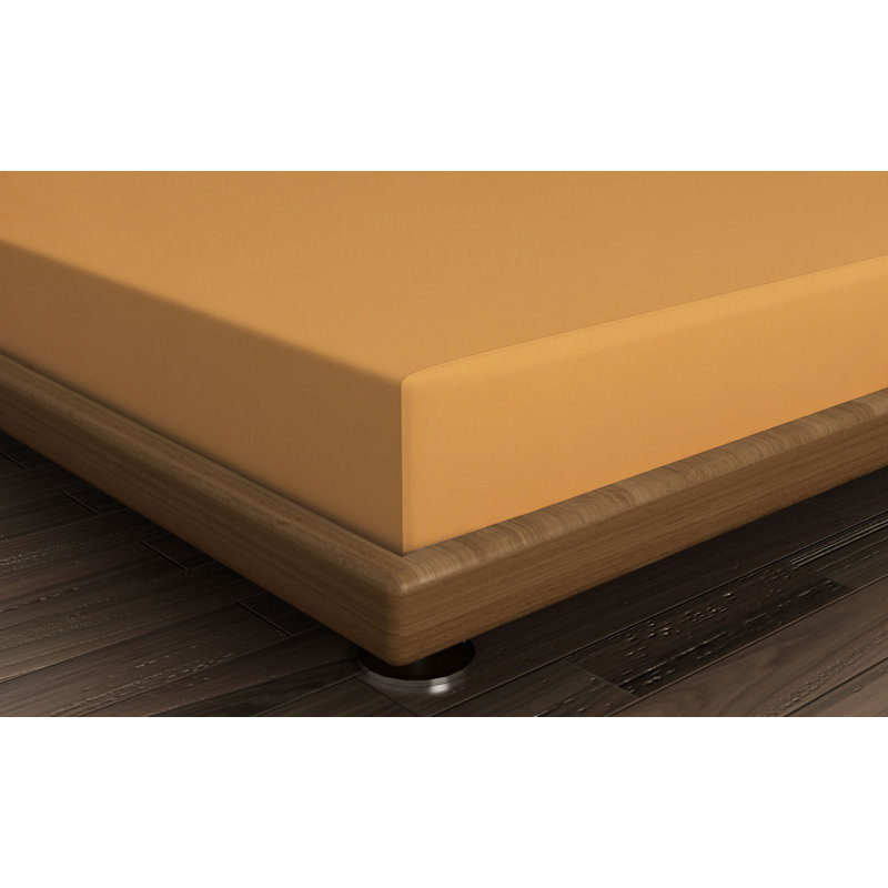 Airielle 100% Cotton Fitted Sheet, Double (4'6), Mustard