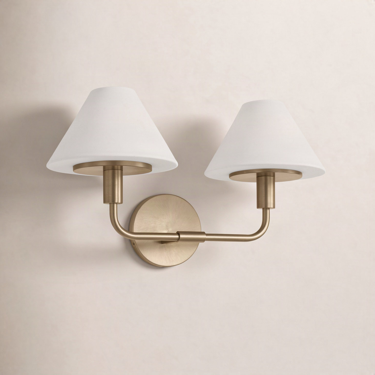 Kristin Vanity Light, 11" H x 18" W x 8.875" D, Satin Brass, 2 Lights