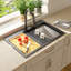 Évier de cuisine à cuve simple en quartz composite encastré 30 po x 22 po Quartz