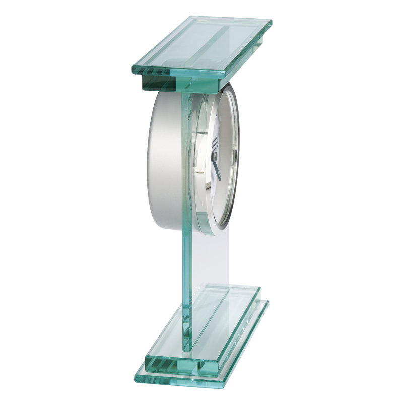Modern Chrome and Glass Tabletop Alarm Clock