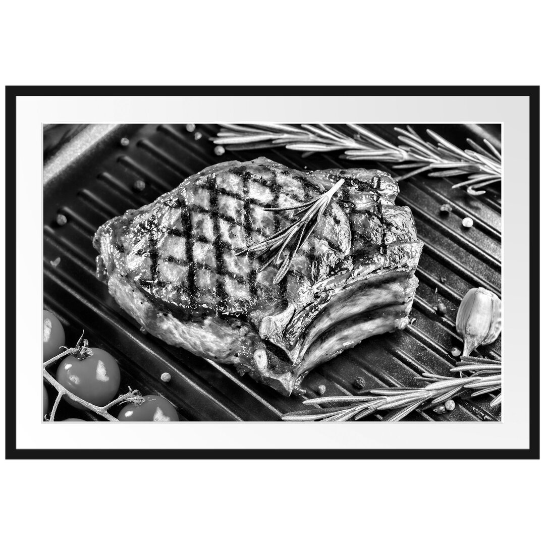 Gerahmtes Poster Steak Rumpsteak Fleisch