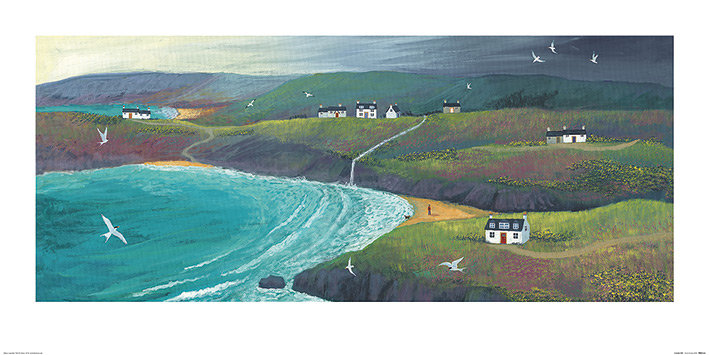 Coastal Hills - Print, 30cm H x 60cm W x 0.1cm D, Paper