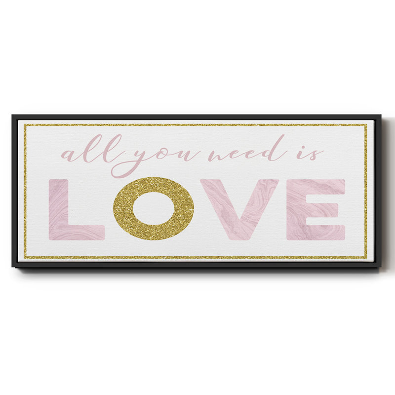 «All You Need is Love», toile encadrée, H 12 po x l 30 po