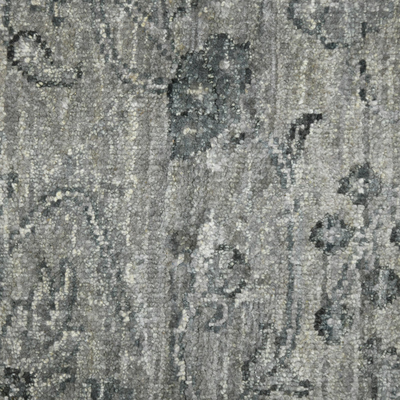 Tapis lin / gris noué à la main Butner, Rectangle 8 pi x 10 pi