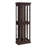 Lighted Glass Cabinet With Vintage Handle And Dark Cherry Hue - 69.67 In. High Illuminated Kitchen Shelf Movable Partition Color-41278930
