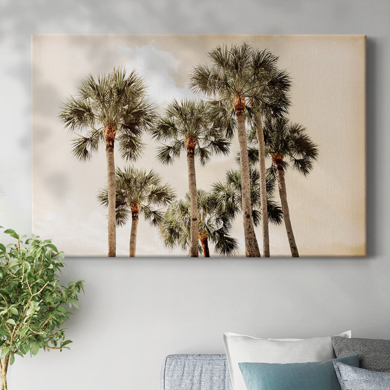 «Blush Palms», toile tendue avec châssis, H 8 po x l 12 po