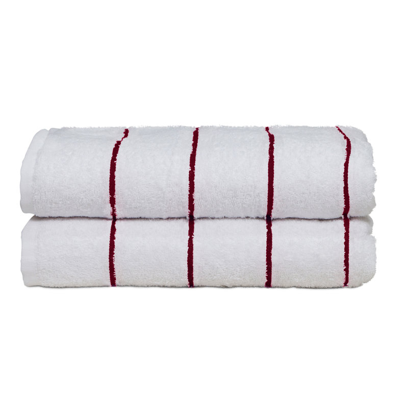 100% Cotton Lightweight, Quick Drying Cabana Beach Towels, Red, Beach Towel - 2 Pack