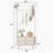 29.53"Modern Gray Minimalism Solid Wood Clothes Rack,2-Drawer
