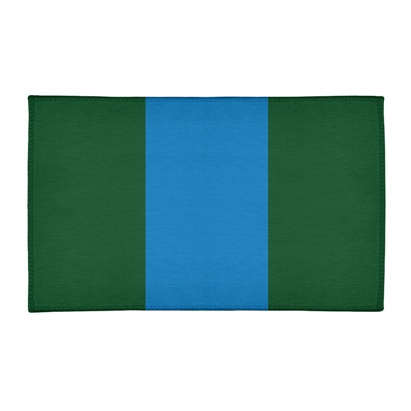Tapis bleu/vert rayé, Rectangle 8 pi x 10 pi