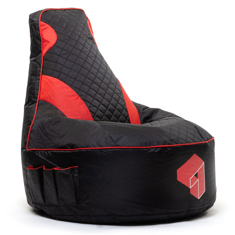Fauteuil à billes Gaming, 100 % polyester rouge