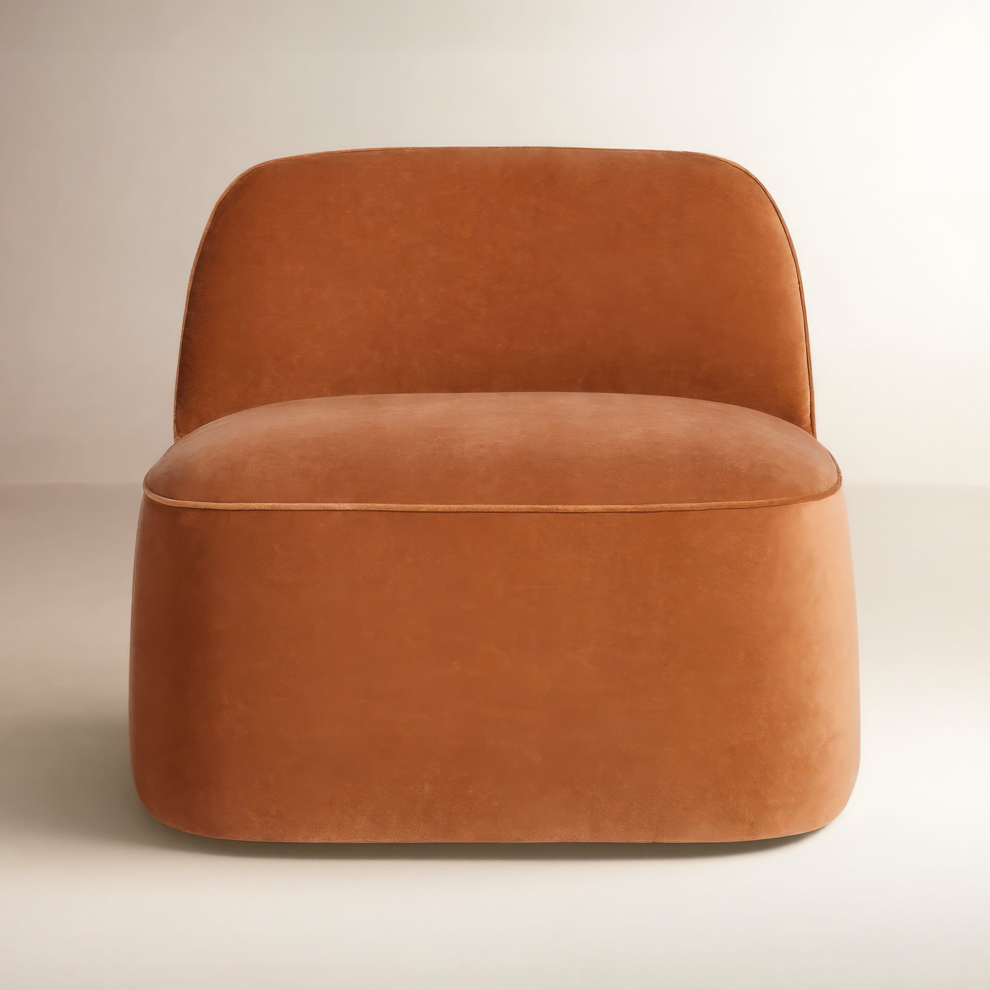 Looksee Upholstered Swivel Side Chair, Copper Velvet